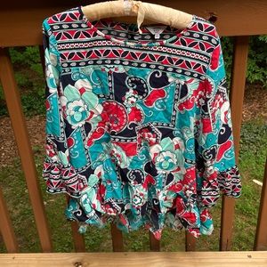 Crown & Ivy green and black blouse
